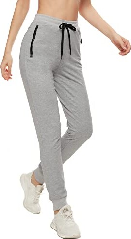 SMENG Athletic Yoga Pants with Pockets for Ladies Petite Sweatpants Winter  Drawstring Lightweight Cotton Running Lounge Jogging Bottoms Gray  Size(14-16) - ShopStyle Activewear Trousers