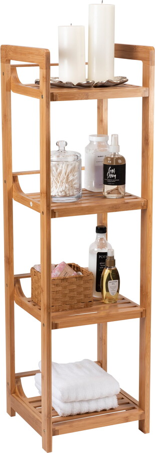 Organize It All 4 Tier Bamboo Shelving Tower