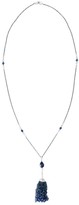 Thumbnail for your product : MARIANI 18kt White Gold Diamond Sapphire Tassel Necklace