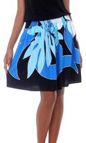 Thumbnail for your product : Hand Painted Drawstring Skirt, 'Blue Plumeria'
