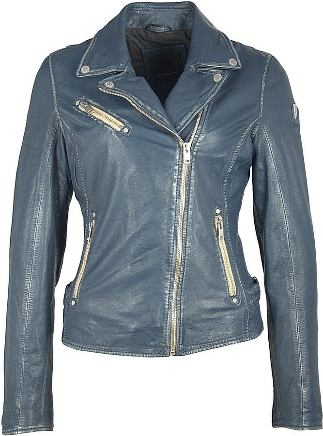 MAURITIUS Sofia Rf Leather Jacket Denim Blue