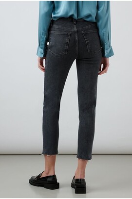 RE/DONE 90s Straight High Rise Ankle Crop in Stoned Noir