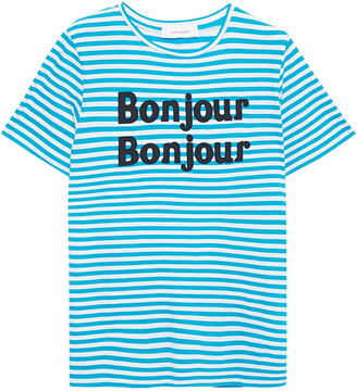 Chinti and Parker Appliqued Striped Cotton-jersey T-shirt
