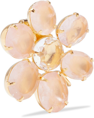 Bounkit 14-karat Gold-plated Rose Quartz Earrings
