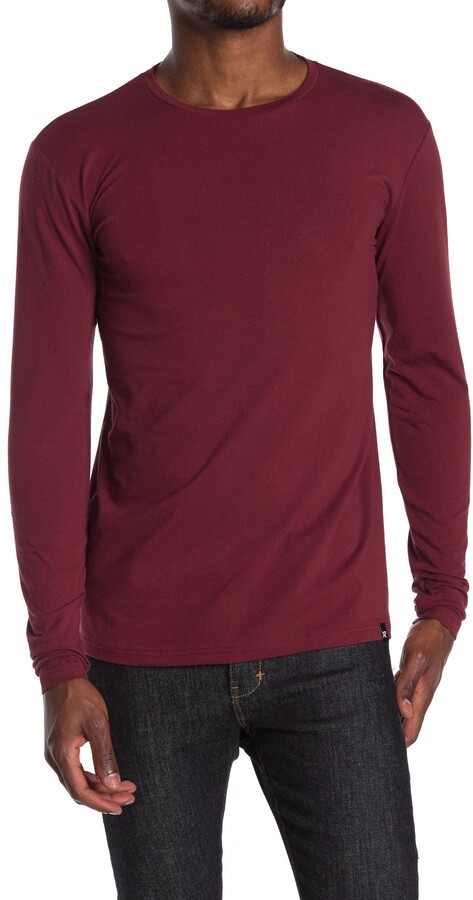 burgundy long sleeve t shirt