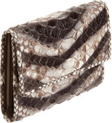 Thumbnail for your product : Zagliani Python Animalier French Flap Wallet
