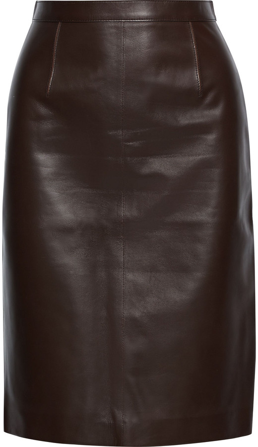 burberry leather skirt