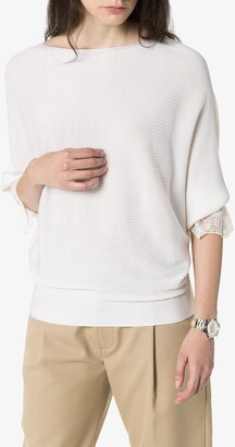 Chloé Lace-Trimmed Ribbed-Knit Jumper