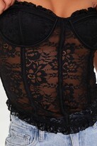 Thumbnail for your product : Forever 21 Sheer Lace Sweetheart Corset Top
