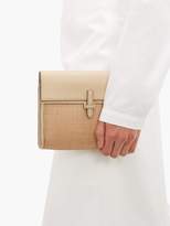 Thumbnail for your product : Hunting Season The Soft Clutch Leather And Canvas Bag - Womens - Beige