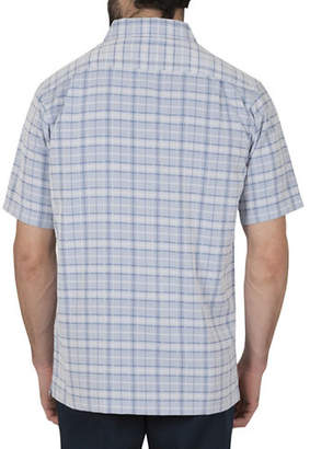 Haggar Plaid Short-Sleeve Microfiber Sport Shirt
