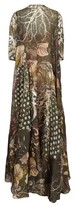 Thumbnail for your product : Biyan Geneta Beaded Floral-print Silk Maxi Dress - Green Multi