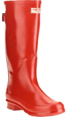 black boots with red zipper in back
