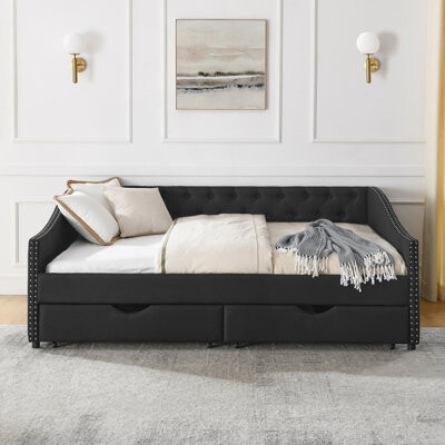 Full Size Daybed With Drawers, Upholstered Tufted Sofa Bed, Day Bed