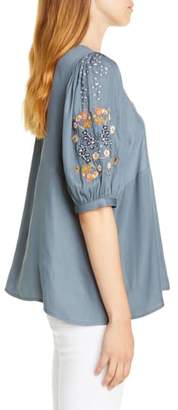 Dolan Nicole Embroidered Woven Top