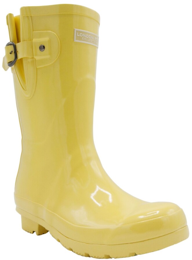 IINFINE Women Fashion Cute Boots Mid-Calf Boots Ankle Rain Boots Waterproof Shoes