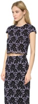 Thumbnail for your product : Lela Rose Short Sleeve Cropped Blouse