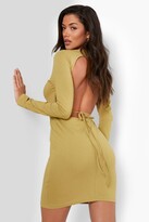 Thumbnail for your product : boohoo Basic Long Sleeve Open Back Mini Dress