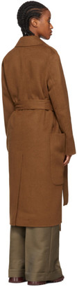 Acne Studios Brown Double Wool Belted Coat