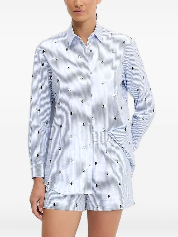 MC2 Saint Barth Brigitte bee-embroidered shirt