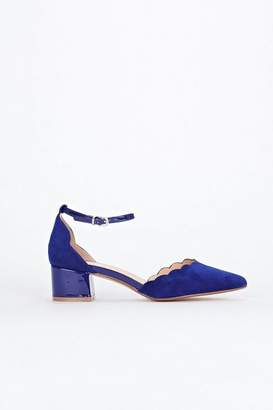 Wallis **Blue Low Block Heel Court Shoe