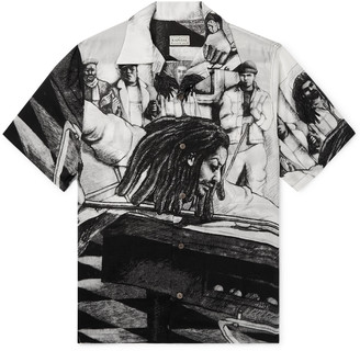 KAPITAL + Bob Marley Camp-Collar Printed Woven Shirt