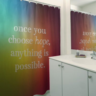 East Urban Home Multicolor Background Choose Hope Quote Shower Curtain Set