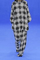 Thumbnail for your product : Balenciaga Checked Sequined Tulle Wide-leg Pants - Black