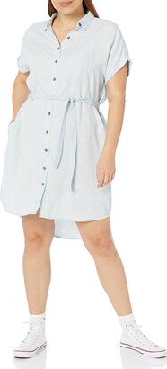 Goodthreads Amazon Brand Women's Oversized Tencel Short-Sleeve Shirt Dress