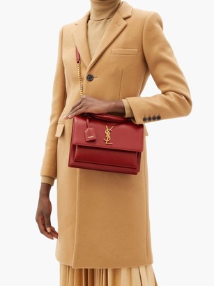 Saint Laurent Sunset Medium Leather Shoulder Bag - Red