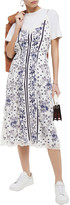 Thumbnail for your product : Sandro Wera Lace-trimmed Floral-print Jacquard Midi Slip Dress