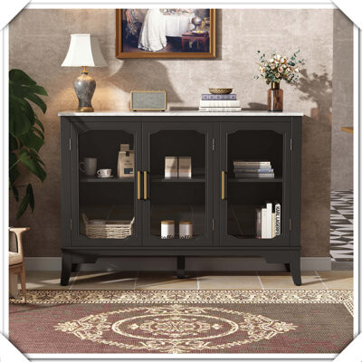 Latitude Run 3-Door Storage Cabinet Entrance Living Dining Room Functional Stylish Versatile Practical