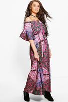 Thumbnail for your product : boohoo Evelyn Paisley Angel Sleeve Maxi Dress