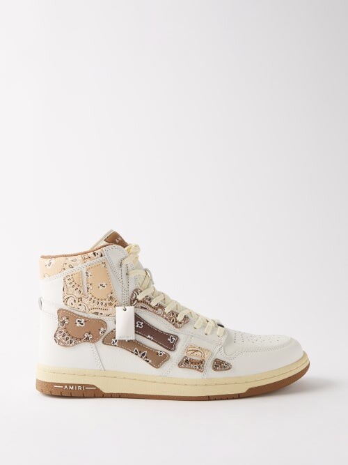 brown high top trainers