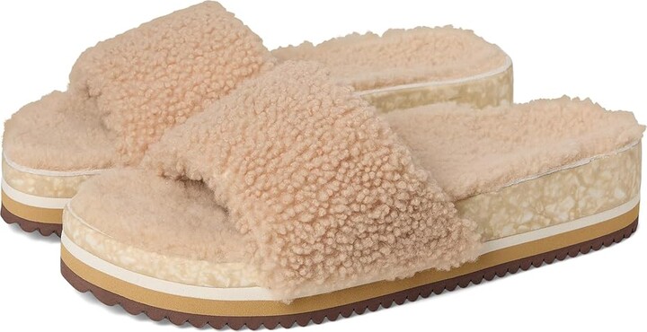 Fleks Cito Slides Sandals Sand : Men's 9 - Women's 10 Medium Shearling