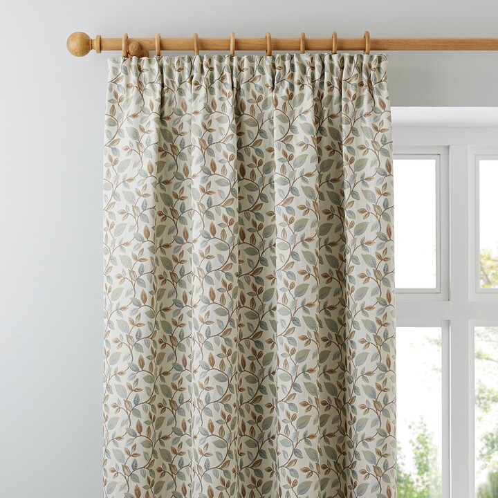 Dunelm Dianna Duck Egg Pencil Pleat Curtains Blue/Green/Brown ShopStyle
