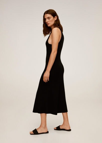 mango black midi dress