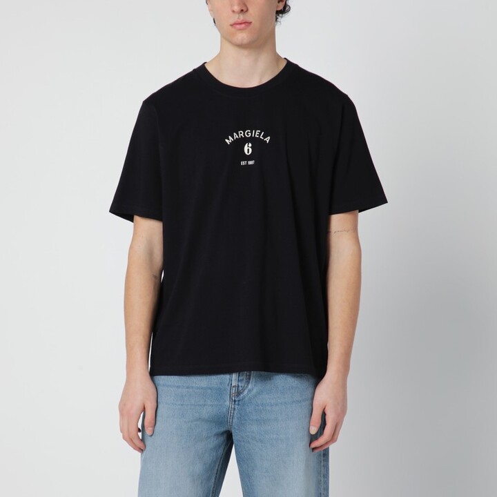 MM6 MAISON MARGIELA Black T-shirt with logo print