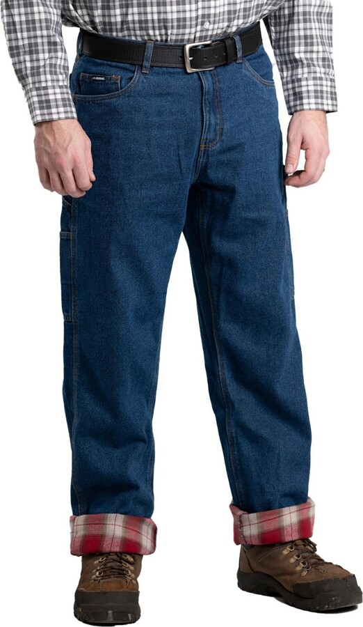 Straight Flannel-Lined Built-In Flex Jeans