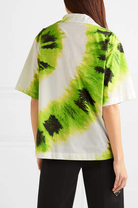 Prada Tie-dyed Cotton-poplin Shirt - Green
