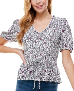 black & white peplum top