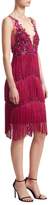 Thumbnail for your product : Marchesa Notte Embroidered Mesh Fringe Shift Dress