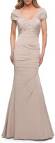 Thumbnail for your product : La Femme Pleated Jersey Trumpet Gown