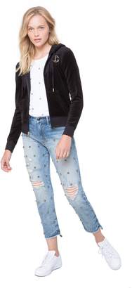 Juicy Couture Dome Stud Embellished Boyfriend Jean