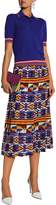 Thumbnail for your product : Stella Jean Pleated Printed Crepe De Chine Midi Skirt