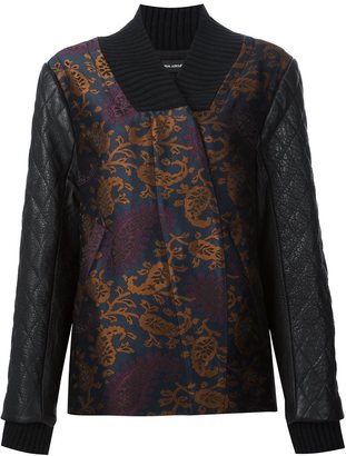 Yigal Azrouel quilted sleeve jacquard bomber jacket - women - Polyester - 4