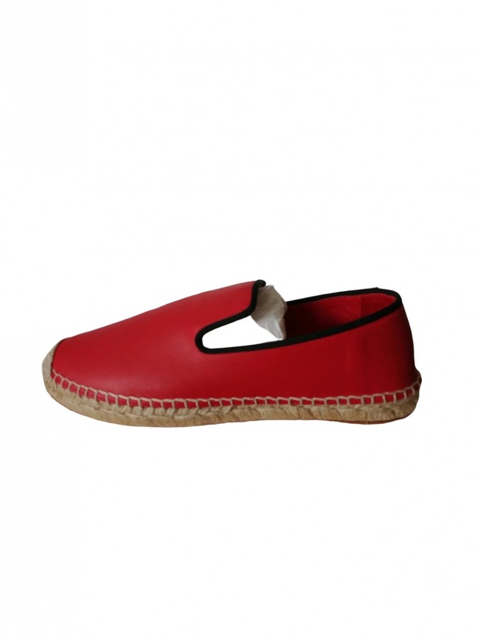red leather espadrilles