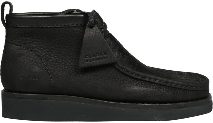 black leather wallabee clarks