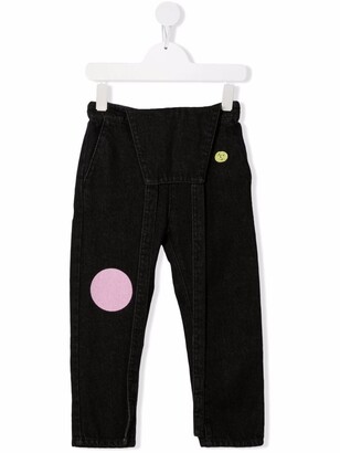 Bobo Choses Embroidered-Circles Dungaree Jeans