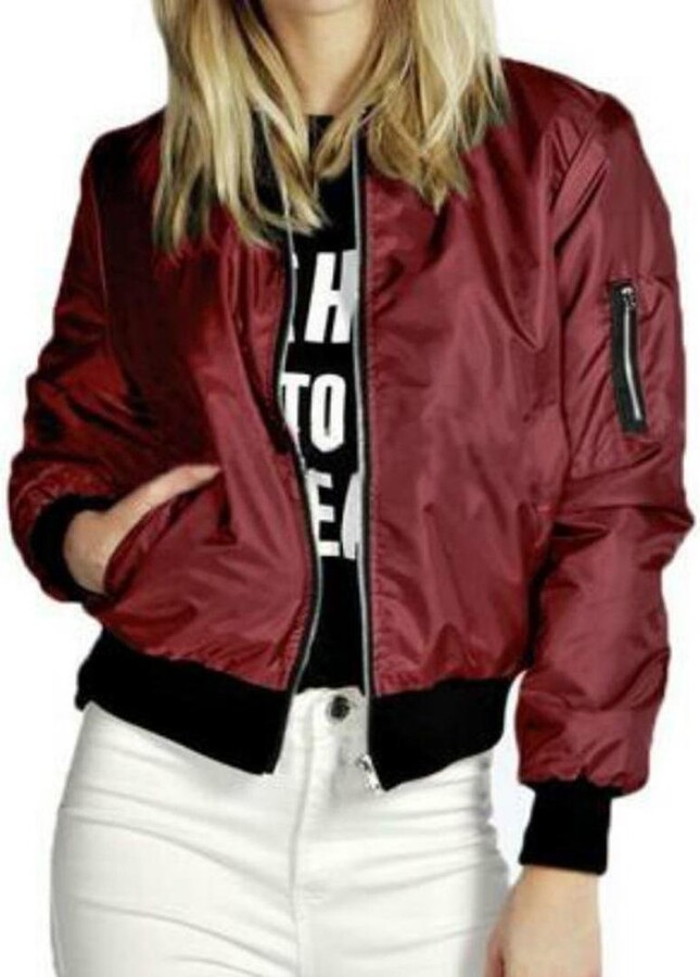wine bomber jacket womens